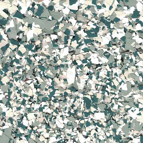 This image shows a close-up view of a speckled texture, featuring a combination of white, green, and beige colors, resembling camouflage patterns.